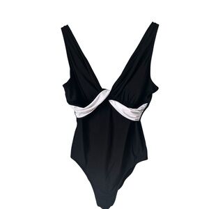 Longitude Long Torso Black and White Elegant Swimsuit, 16